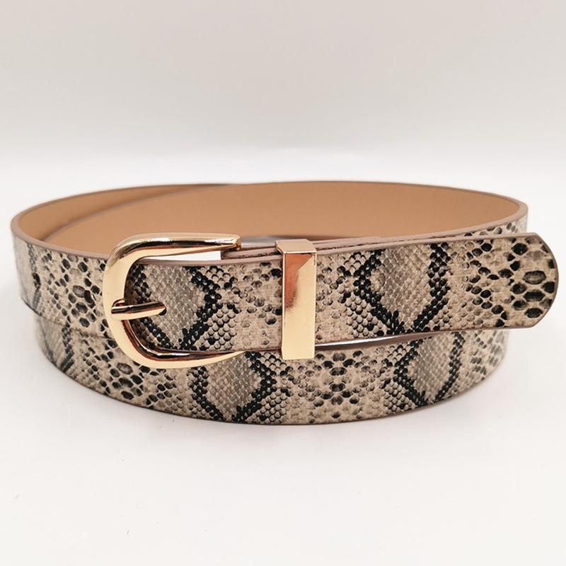 Small Snake Pattern Series Women's Belt Simple and Versatile Jeans Decorative Belt