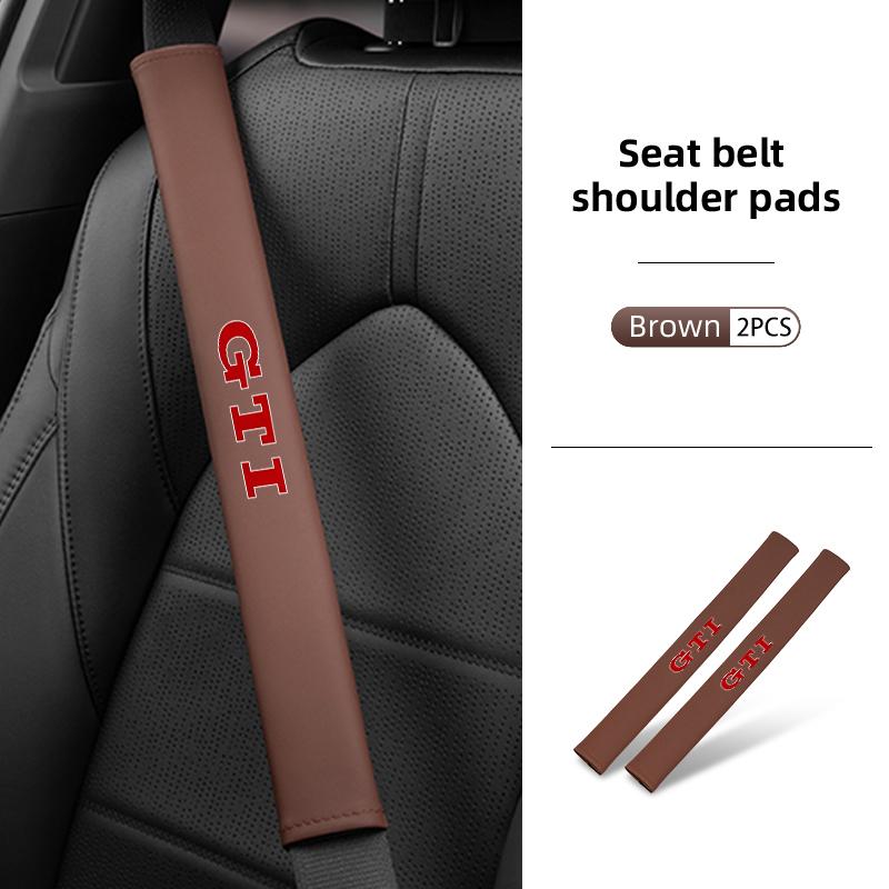 For Volkswagen VW Long Car Seat Belt Shoulder Pad Leather Pressure Relief Cushion Golf 4 5 6 7 GTI Tiguan Passat B5 B6 B7 CCNI9