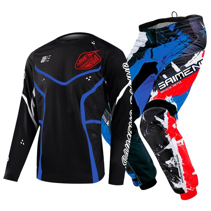 Set completo abbigliamento motocross per bambini Kit Maglia Pantaloni Youth bambino verde Moto nero 3 4 5 6 7 8 9 10 anni Tuta fuoristrada blu arancio Enduro cross ragazzo ragazza
