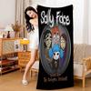 Sally Face Game Bath Towel Microfiber Soft Water Absorbing Breathable For Girl Kids Decorative Cartoon Beach Towel