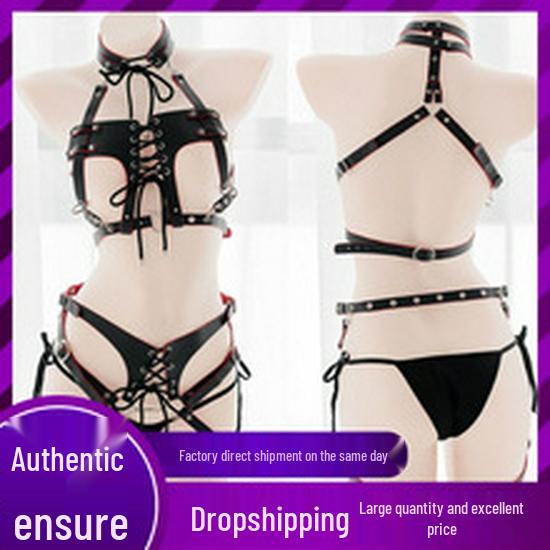 Lace Chastity Panties with Silicone Restraints & Neoprene SM Accessory for Adult Play