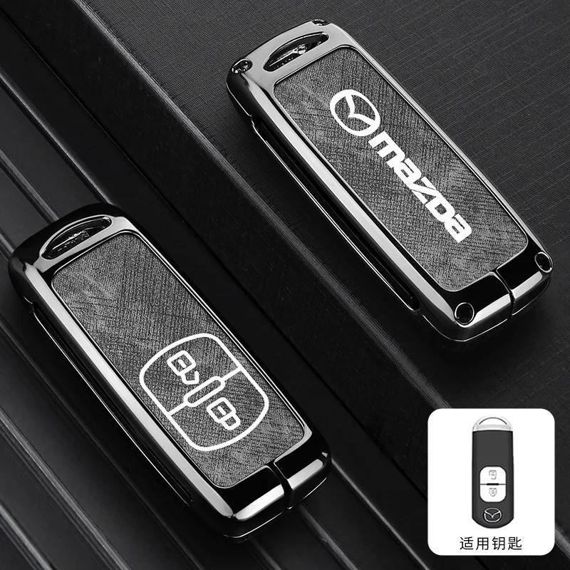 2025 Hot Vintage Wash Water Denim Car Key Case Cover For Mazda 2 3 5 6 Axela Atenza Demio CX-3 CX5 CX-7 CX-9 MX-5  2015-2019 Acc