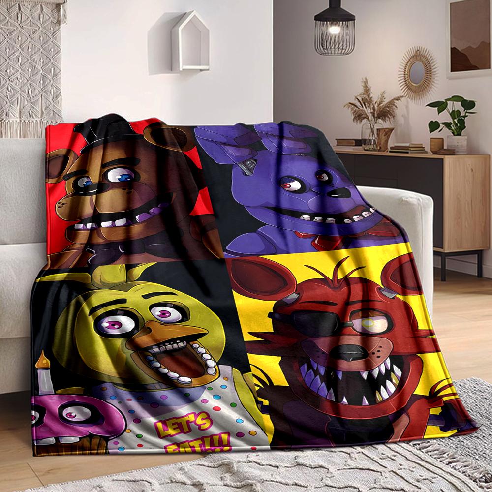 1Pc Fnaf Horror Characters Blanket Soft And Comfortable Casual Warm Camping Travel Christmas Halloween Xmas Gift M92455