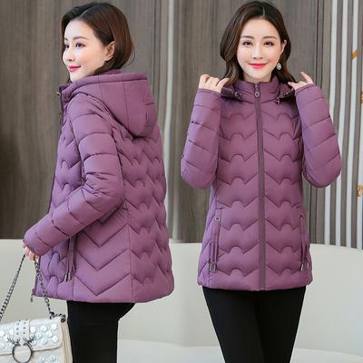 Damen mittleren Alters, Wintermantel, warm, leicht, Baumwolle, Übergröße, kurze Kapuzenjacke, Oberbekleidung