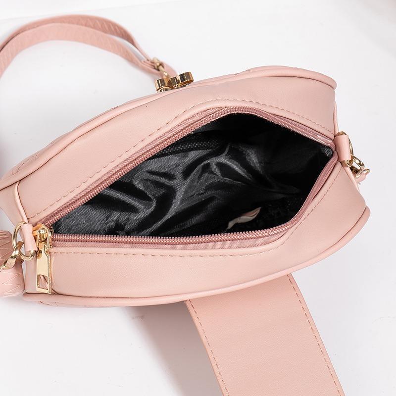 Casual Embroidery Rhombus Shoulder Crossbody Camera Bag New Versatile Love Lock Women's Bag