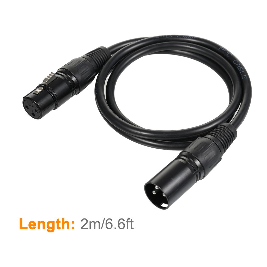 2M/6.6ft DMX512 Signal Cable Canon Cable/Microphone Cable/Microphone Cable XLR Cable Black