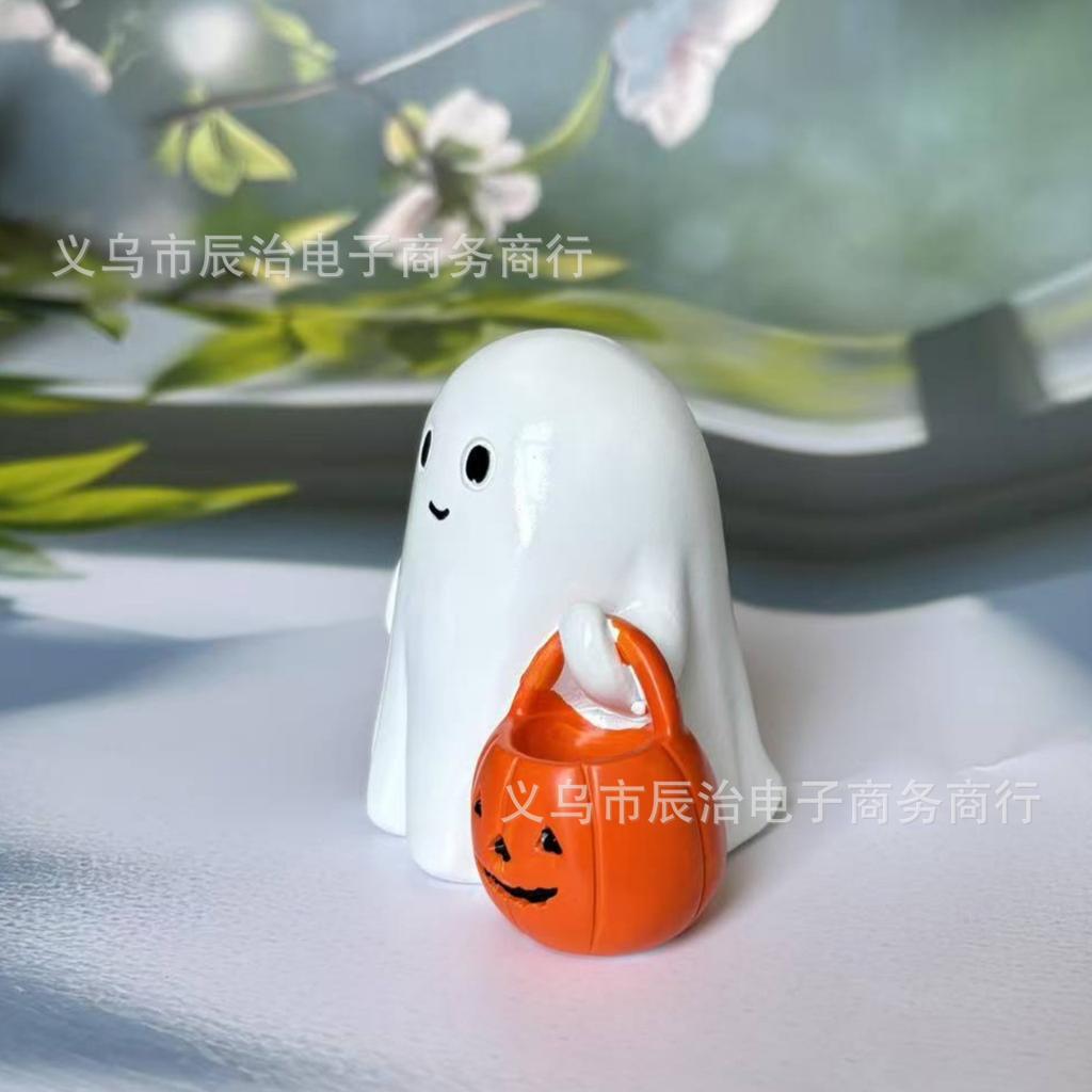 Creative resin craft decoration mention pumpkin little ghost cute cartoon creative desktop decoration