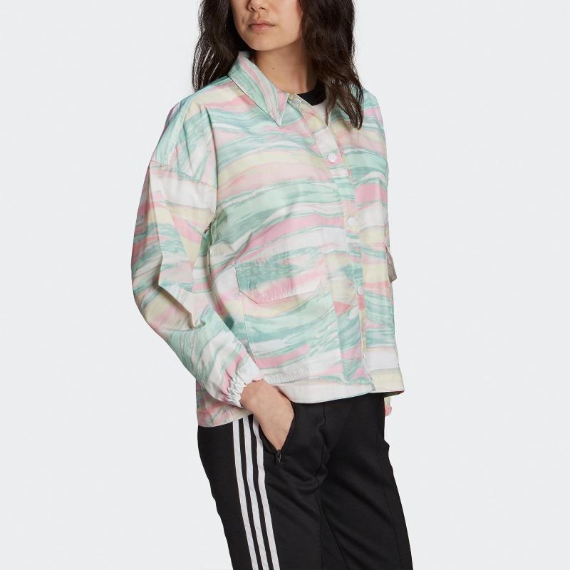 adidas Giacca Polo Sportiva Color Block Originals Donna Giacche Multicolore GN4285