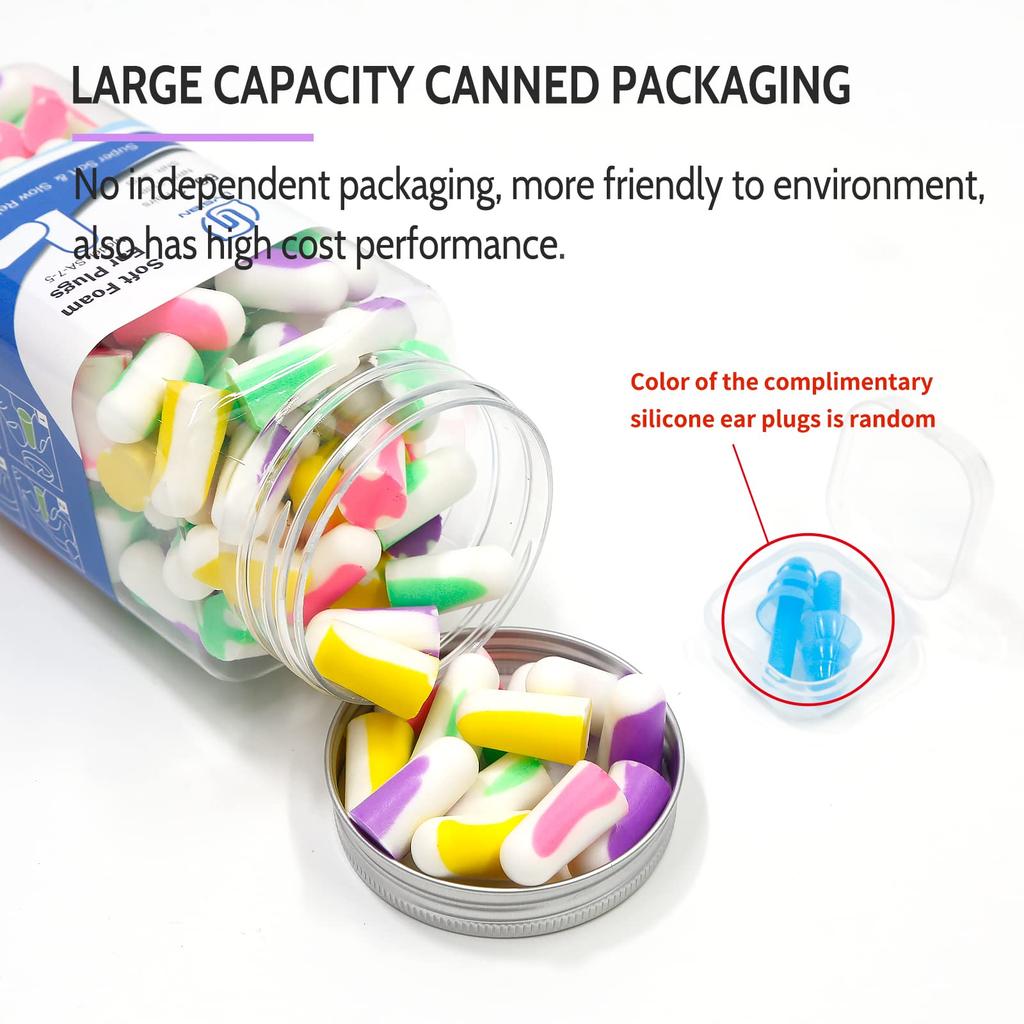 LYSIAN Ultra Soft Foam Earplugs for Sleep Noise Cancelling Earplugs for and Sound Reduction 60 Multicolor - Sleeping, Shooting, Snoring, Grass-Cutting