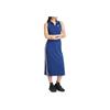Adidas Originals Striped High Waist Polo Long Comfort Sleeveless Dress Women Dress Blue IR6126