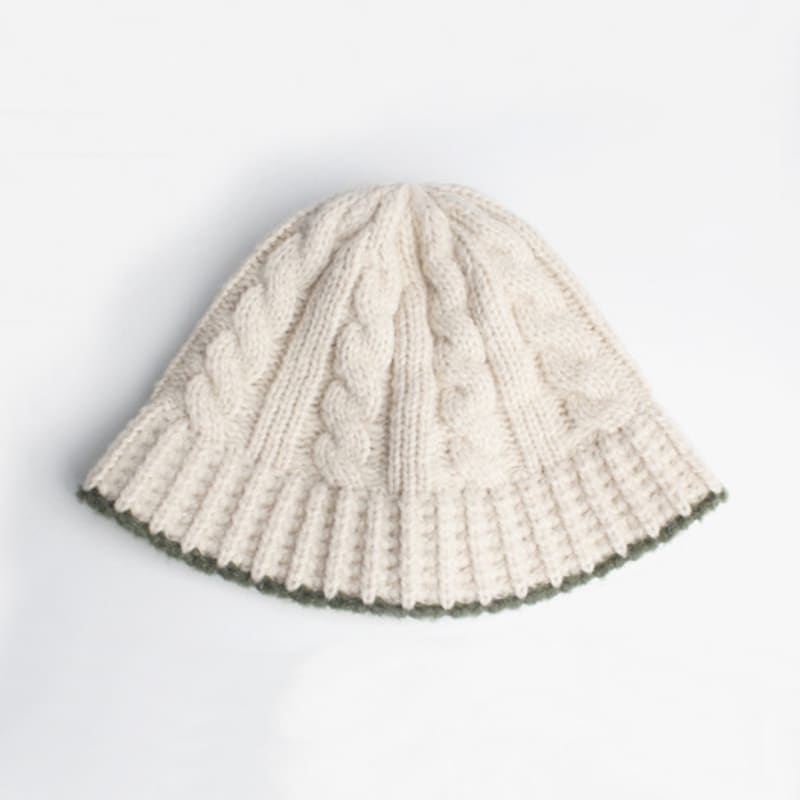 RACOHA Twisted Knitting bucket hat Twisted mohair wool knit bucket hat