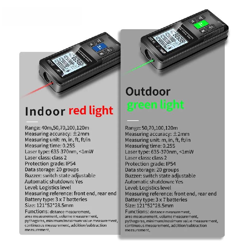 Laser Distance Meter 40m 50m 70m 100m 120m Rangefinder Digital Range Finder Trena Roulette Ruler Distance Measuring Tape