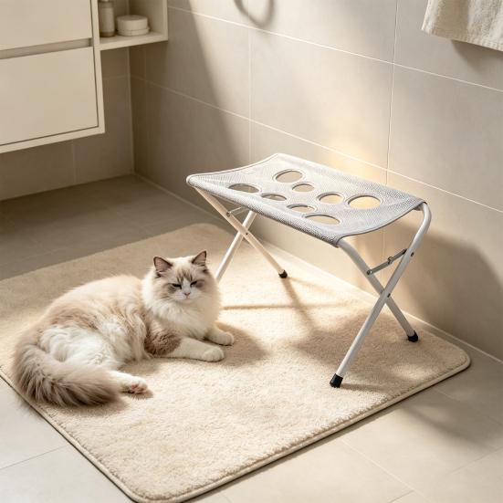 Dog Nail Clipping Assistant Pet Grooming Table with Foldable Stand, Adjustable Strap, Cat Hammock, 8-Hole Trimming Sling Washing Station for