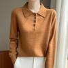 Polo Neck Pullover Wool Women's Solid Color Knit Top Sweater Autumn and Winter Women's Clothes