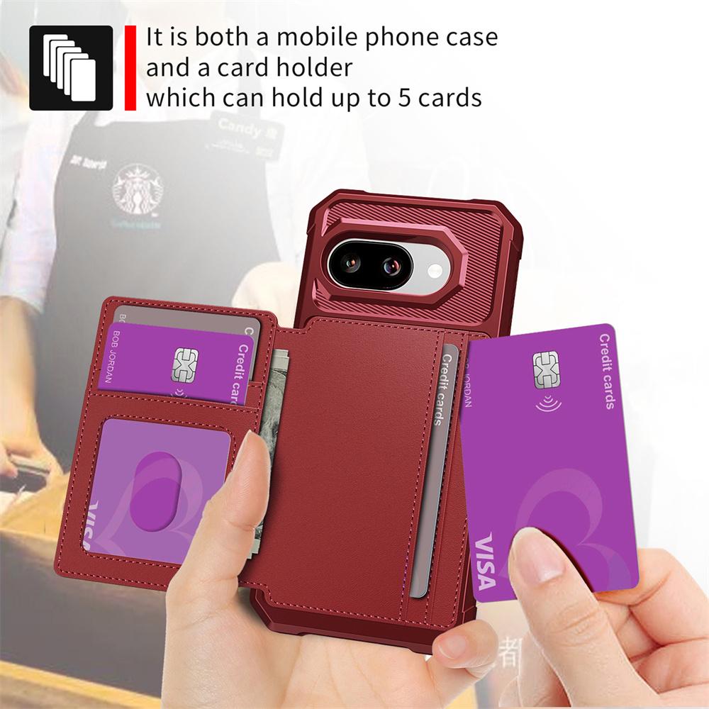 Wallet Case Card Holder Slot with Magnetic Car Mount Function Phone Case for Google Pixel 7 8 9 Pro XL 9A 8A 7A Leather Cover