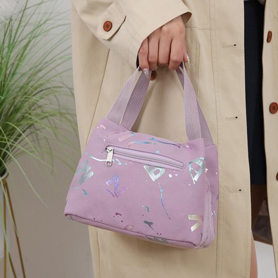 Letter Print Lunch Bag Waterproof Lunch Tote Reusable Lunch Carrier Box Bag for Women Men Commuting Camping Picnic