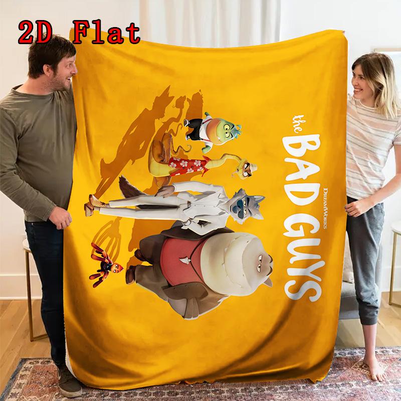 The Bad Guys 2D Flat Pattern Flannel Blanket High quality All Seasons Warmth and Comfort Perfect for Christmas Gifts.PMT0914358