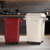 Large Mobile Industrial-Style Kitchen Trash Can with Wheels for Indoor/Outdoor Use