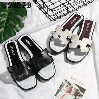 Summer Cool Slippers for Women Fashionable Outerwear Korean Flat Bottomed Soft Soled One-piece Women's Cool Slippers Outdoor Slippers