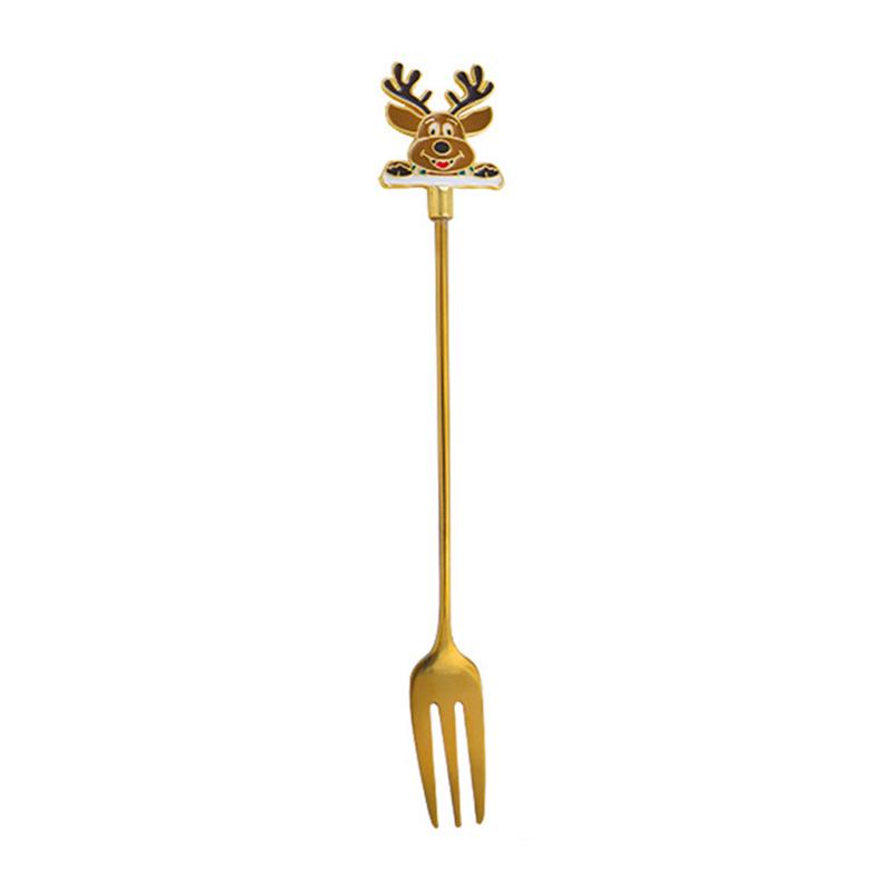 Christmas Coffee Spoons Forks Stainless Steel Spoon Tableware Coffee Tea Dessert Forks Kitchen Accessories Christmas Gifts