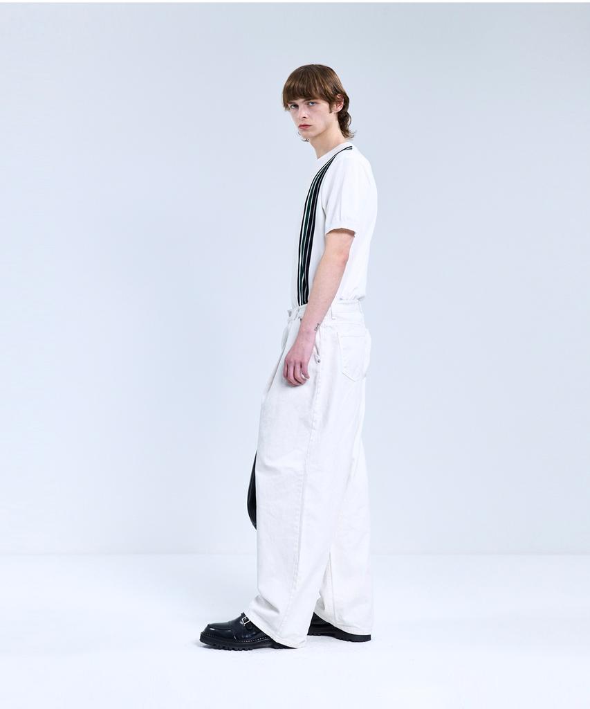 IRONYPORNO WHITELINE 86-Iroj049 Shoulder Front Stripe Round Knit 3 Colors