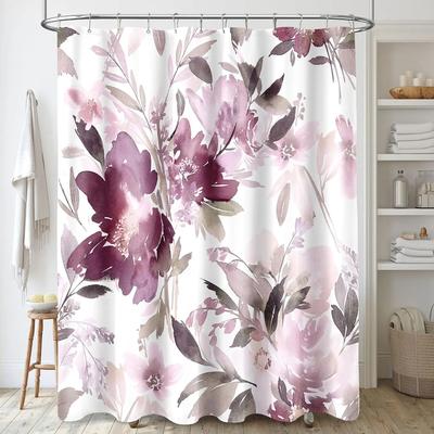 Modern Abstract Watercolor Flower Shower Curtain Home Bathroom Decorative Fabric Waterproof Shower Curtain 180x180cm