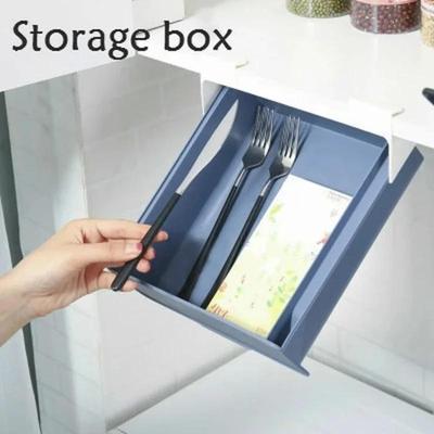 Storage Holder Baskets Under The Table Plastic Hanging Storage Box  Tableware Desk Gadgets Organizer Tray  Kitchen Organizer