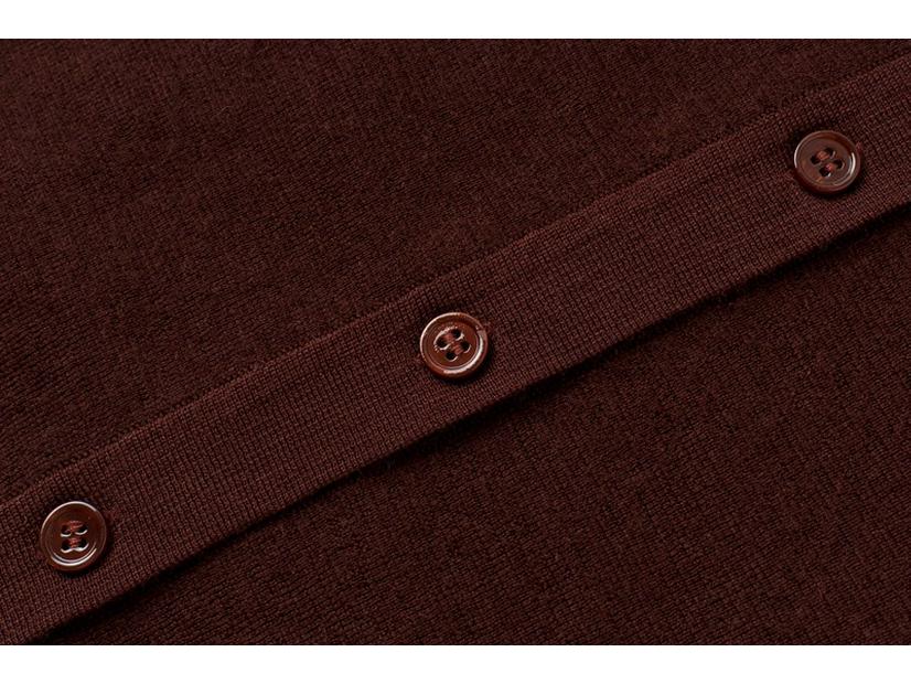 100% Pure Cashmere Thickened Crew Neck Single-Breasted Cardigan—Casual Autumn/Winter Fashion Sweater