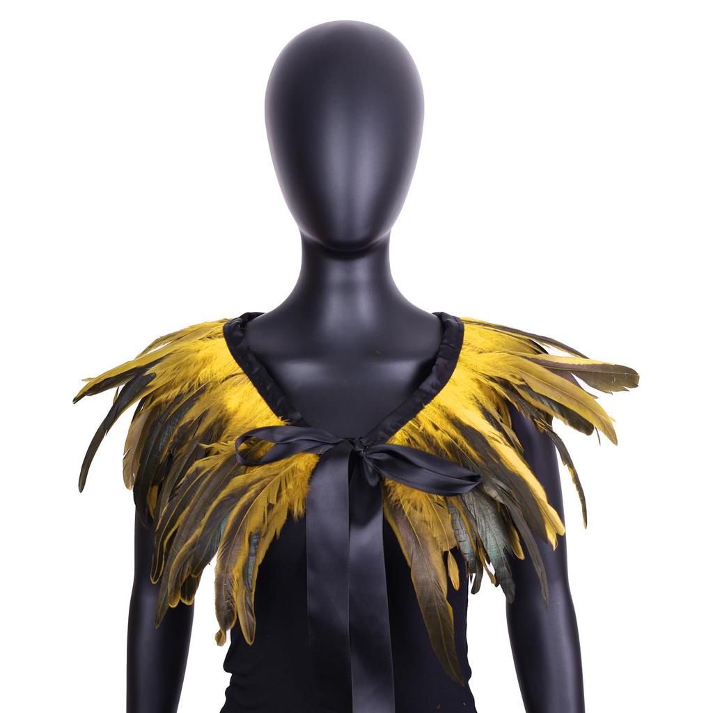 Gothic Feather Shawl for Halloween Masquerade Party