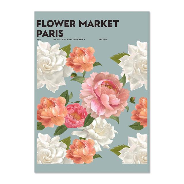 Abstract Flower Market Vintage Watercolor Wall Art Canvas Painting Nordic Posters And Prints Wall Pictures For Living Room Decor No Frame