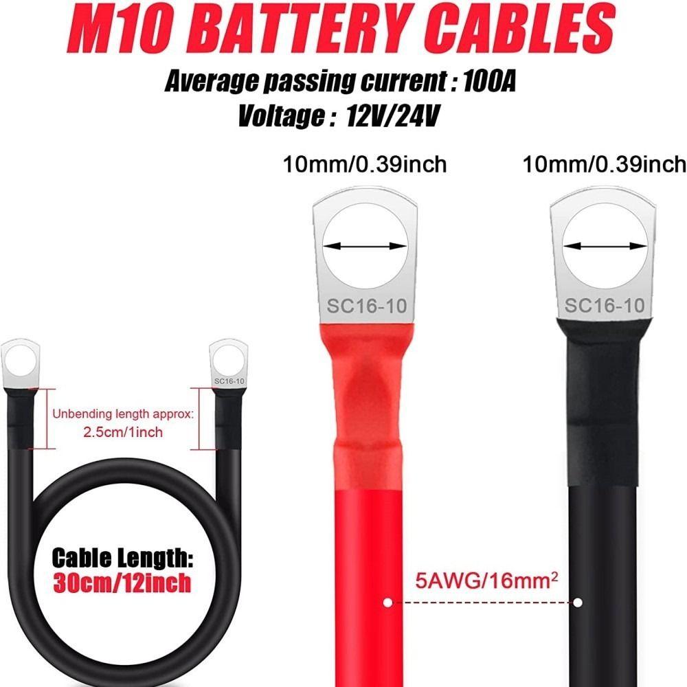 With SC Terminals Battery Connection Cable 5AWG Car Inverter Wire New Stranded Copper Cord