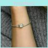 Stylish And Romantic Pandora Heart Clasp Charm Bracelet With Snake Chain And Box