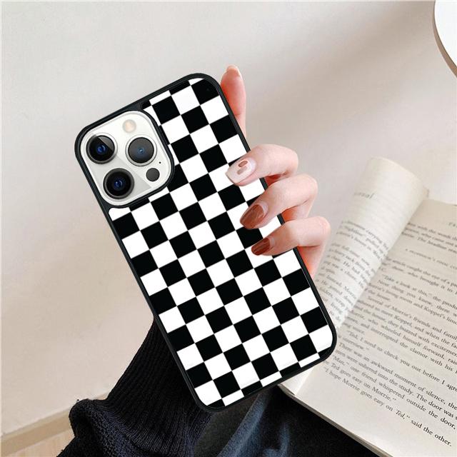 Checkerboard Plaid Checkered Phone Case For iPhone 17 Air 15 16 Cover  14 11 13 Pro Max 12 Plus Max Cover Coque