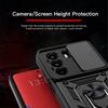 KEYSION Nárazuvzdorné pouzdro Armor pro Itel Power 70 s posuvným krytem objektivu fotoaparátu, kroužkem pro ochranu objektivu, stojánkem a zadním krytem telefonu pro Itel Power 70 4G