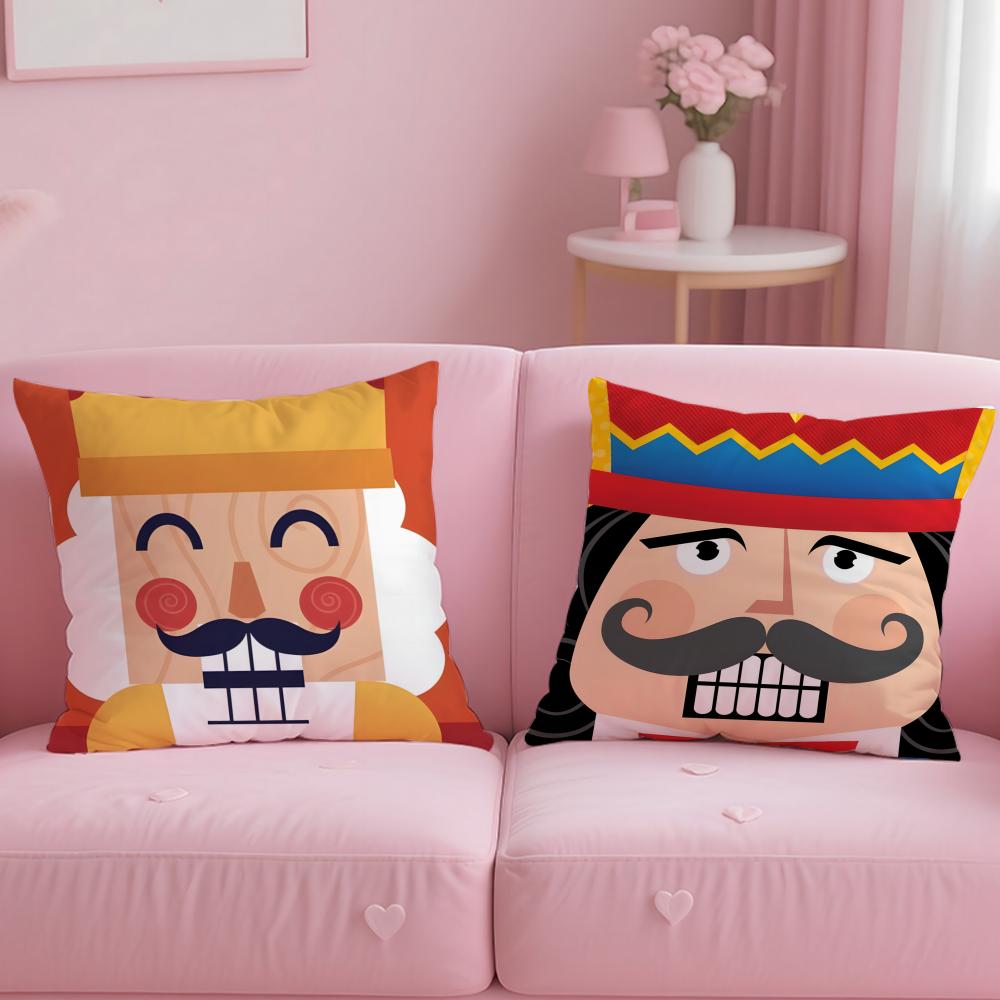classic doll Nutcracker Doll Cushion Cover Soft  EasyWash Pillow Case  Versatile for Couch Bed Travel and Office