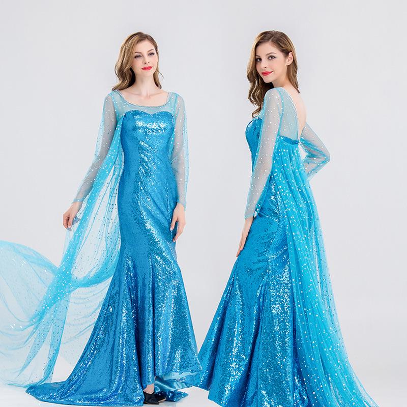 

Adult Halloween Elsa Costume Dress for Cosplay & Performance XXL