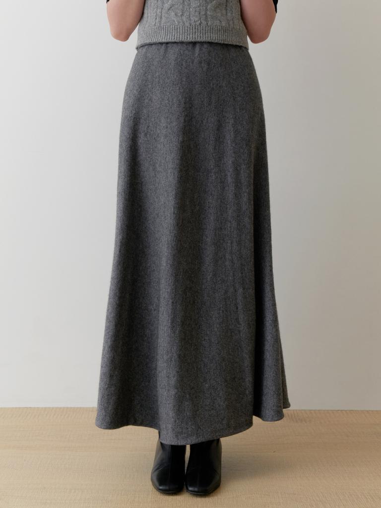Liel Ooze Knit Flare Skirt (Gray)