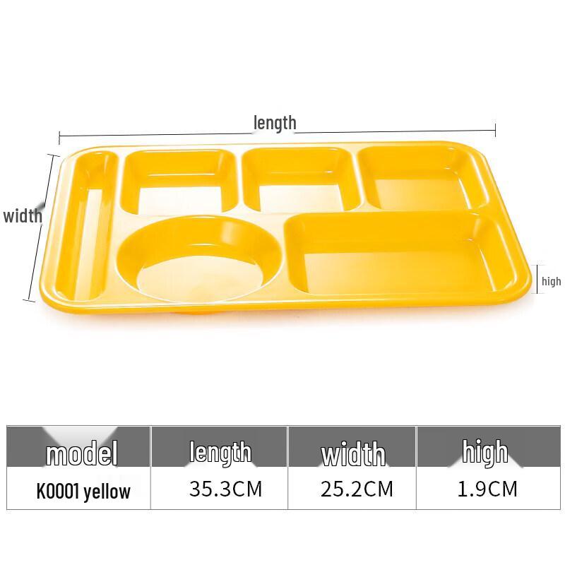 Shengxinhui Melamine Compartment Serving Trays (5-Pack)