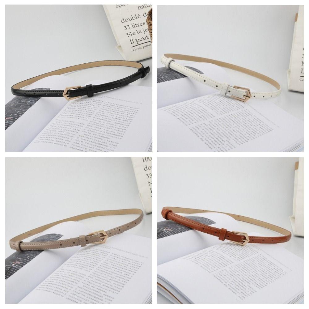 Women's Pin Buckle Thin Belt Fashion Trendy Waistband Dresses Decoration PU Leather Belt