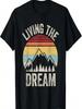 Vintage Retro Living The Dream Shirt Funny Saying T-Shirt