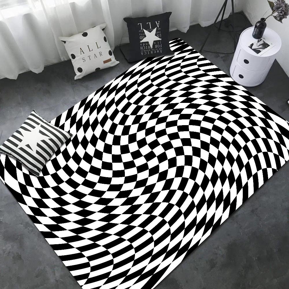 3D Vortex Illusion Fußmatte Waschbar Rutschfest Wohnzimmer Sofa Stühle Bereichsmatte Küche Fußmatte Bereichsteppich