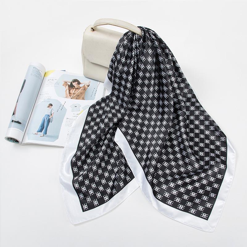 Luxury Satin Feel Silk Scarf: 90 Square Versatile Shawl with Sunscreen Protection