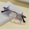 Trendy Rimless Star Shape Sunglasses for Women Men Party Funny Pentagram Eyewear Christmas Decor