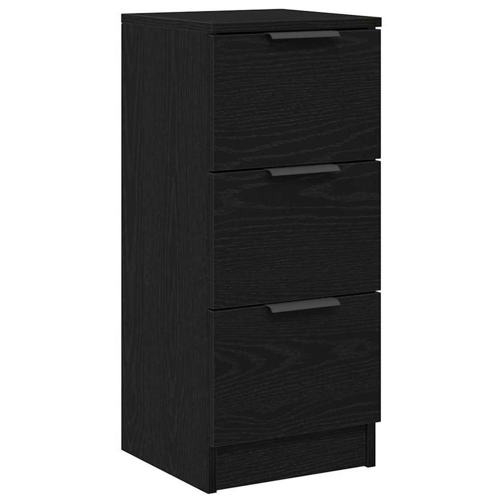Schwarzer Eichenseitenschrank, Aufbewahrungsschubladenschrank, Flurkommode, 30x30x70 Cm