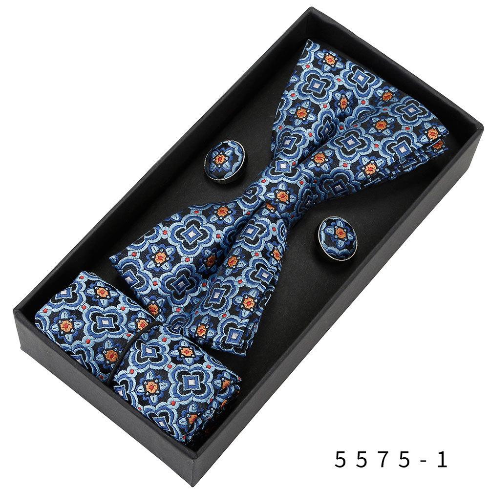 Men's Formal & Casual Bow Tie, Cufflinks, and Pocket Square Set - Korean Style for Weddings & Events