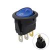 Car 220V Round Rocker Dot Boat LED Light Toggle Switch SPST ON/OFF Electric Controls 12V KCD1