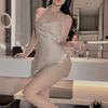 Pure sensual sensual lingerie, seductive and alluring halter neck, chain spaghetti-strap pajama set, hip-hugging short skirt, hot nightclub uniform