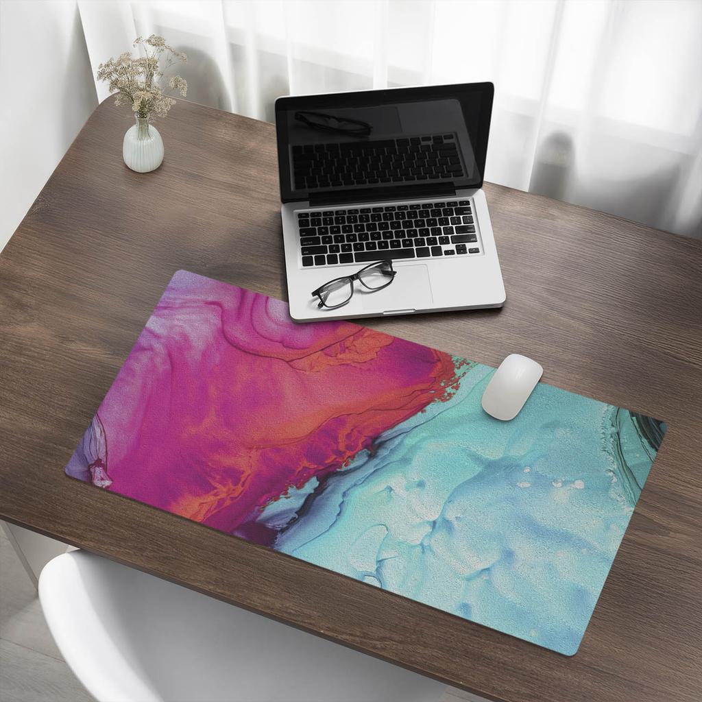 Decorative Desk Mat for Work and Study Abstract Wave 90x45 Cm