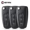 KEYYOU Neue 3 Tasten Für Ford Focus Fiesta 2013 Schlüsselanhänger Gehäuse mit HU101/FO21 Klinge Klappschlüssel Fernbedienung Schlüssel Schale Schlüsselanhänger Gehäuse