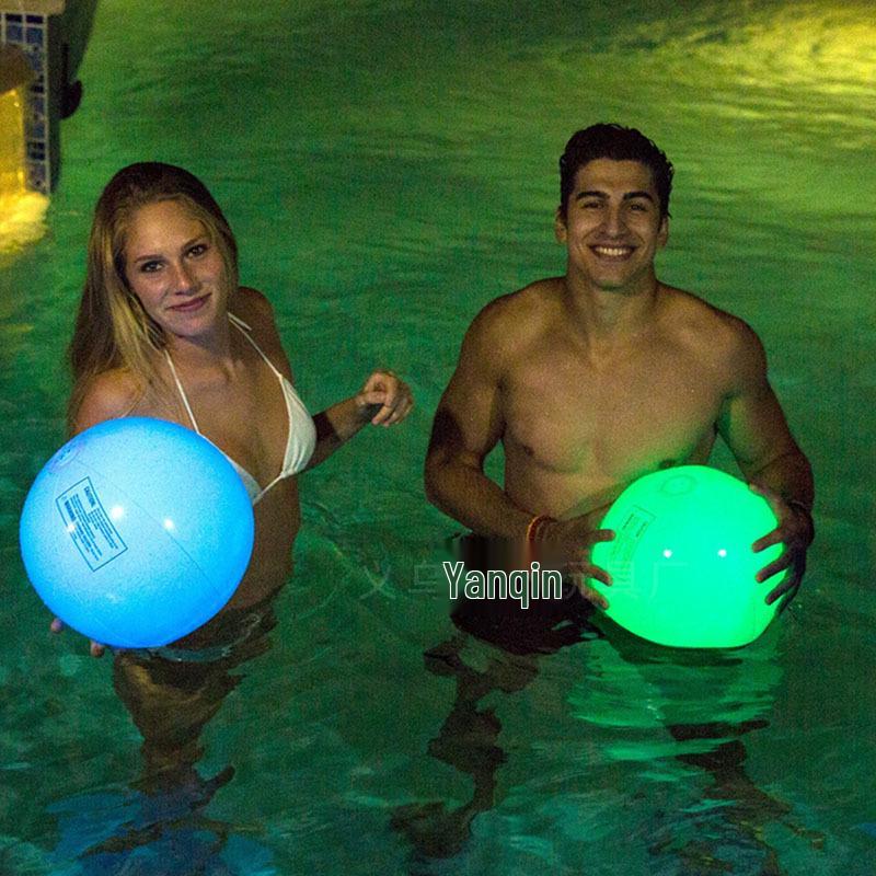 Color-Changing LED Inflatable Beach Ball - Remote Controlled, Waterproof, Pool & Concert Prop